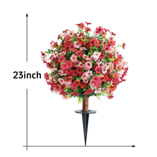 23" Artificial Flower Floral Plant with Spike Set of 2